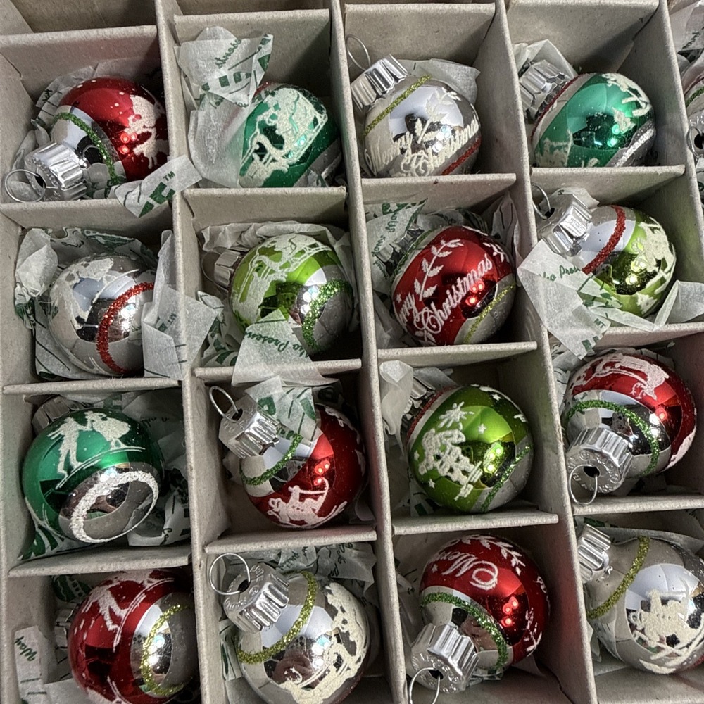 Christopher Radko Shiny Brite 25 Glass Christmas Ornaments Vintage 1940s Design - Picture 4 of 12